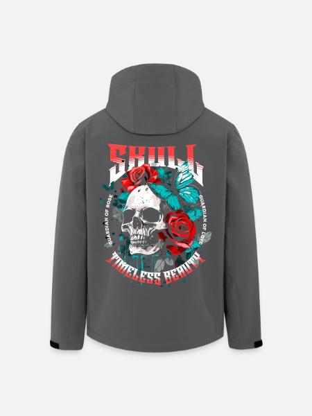 Skull Skull Butterfly Rose Flower - Men’s Recycled Softshell Jacket by Stanley/Stella - black