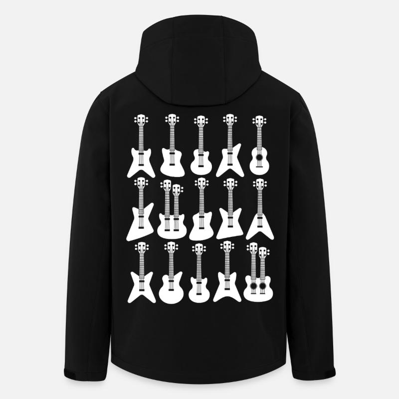 Cartoon-Gitarrensilhouetten - Recycelte Männer Softshell-Jacke von Stanley/Stella - Schwarz