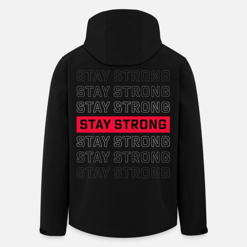 STAY STRONG – Starkes Statement Design - Recycelte Männer Softshell-Jacke von Stanley/Stella - Schwarz