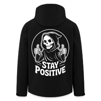 Skelett Grim Reaper Stay Positive - Recycelte Männer Softshell-Jacke von Stanley/Stella - Schwarz - Hinten - AI Model Male 185 light (185cm)