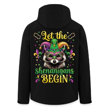 Shenanigans Funny Raccoon Mardi Gras - Men’s Recycled Softshell Jacket by Stanley/Stella - black - Back - AI Model Male 185 light (185cm)
