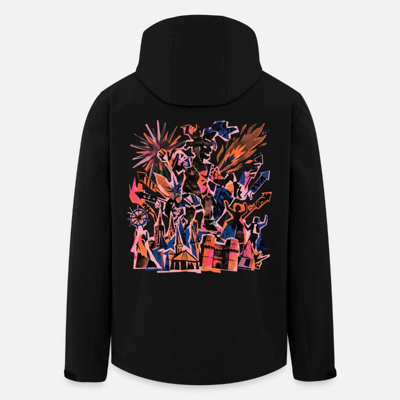 Fallas De Valencia Risographie - Veste softshell homme en polyester recyclé Stanley/Stella - noir