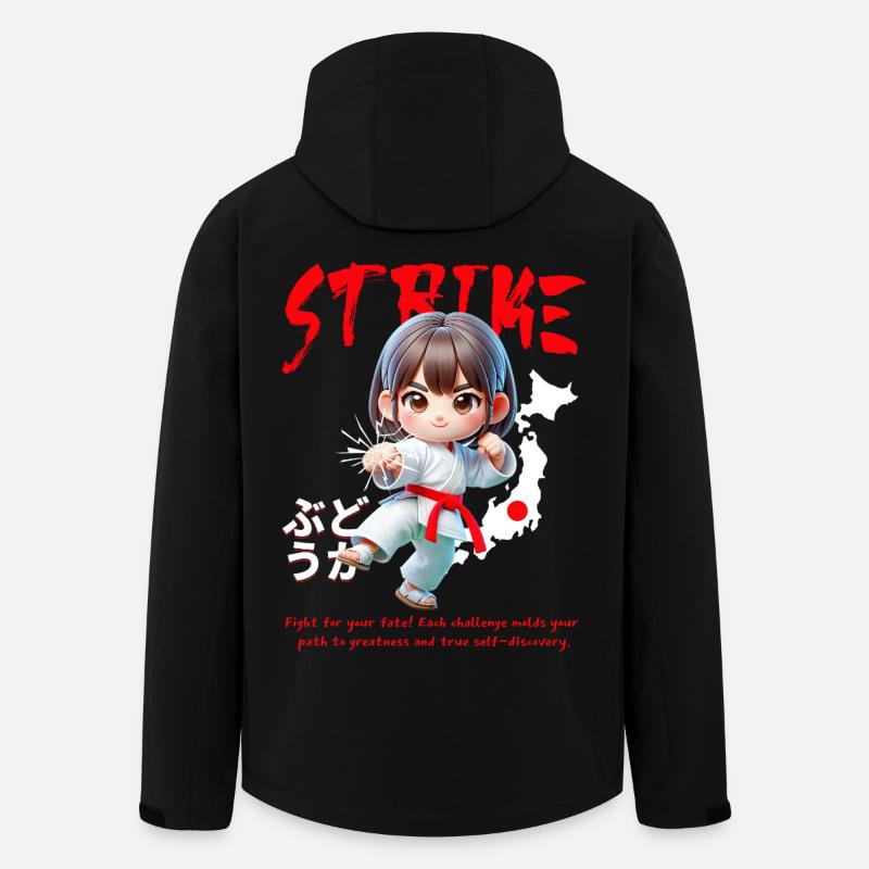 Chibi Karateheld Strike - Recycelte Männer Softshell-Jacke von Stanley/Stella - Schwarz