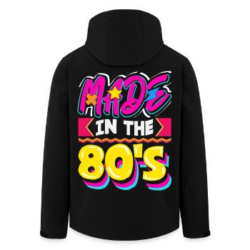 Retour rétro au design vintage des années 80 - Veste softshell homme en polyester recyclé Stanley/Stella - noir - Dos - AI Model Male 185 light (185cm)