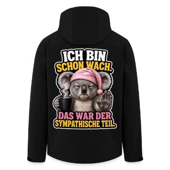 Wach Aber Nicht Ansprechbar - Recycelte Männer Softshell-Jacke von Stanley/Stella - Schwarz - Hinten - AI Model Male 185 light (185cm)