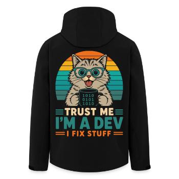 Croyez-moi, je suis développeur – programmeur chat - Veste softshell homme en polyester recyclé Stanley/Stella - noir - Dos - AI Model Male 185 light (185cm)