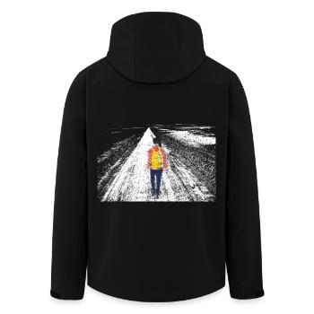Alleinstehendes Mädchen - Recycelte Männer Softshell-Jacke von Stanley/Stella - Schwarz - Hinten - AI Model Male 185 light (185cm)