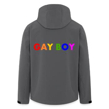 Gay boy - Recycelte Männer Softshell-Jacke von Stanley/Stella - Schwarz - Hinten - AI Model Male 185 light (185cm)