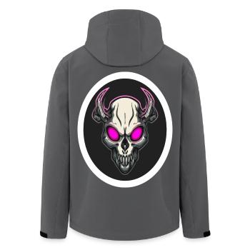 Rosaäugiger Dämonenschädel – Dark Fantasy Horror Kunst - Recycelte Männer Softshell-Jacke von Stanley/Stella - Schwarz - Hinten - AI Model Male 185 light (185cm)