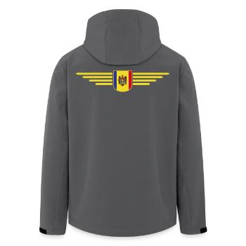 Moldau T-Shirt – Stolz auf Moldawien - Recycelte Männer Softshell-Jacke von Stanley/Stella - Schwarz - Hinten - AI Model Male 185 light (185cm)