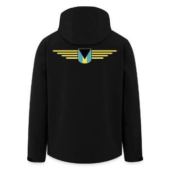 Fans des Bahamas : Design tropical - Veste softshell homme en polyester recyclé Stanley/Stella - noir - Dos - AI Model Male 185 light (185cm)