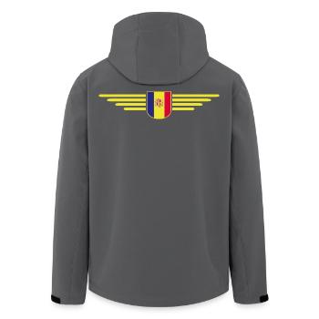 Andorra Fans T-Shirt Design - Recycelte Männer Softshell-Jacke von Stanley/Stella - Schwarz - Hinten - AI Model Male 185 light (185cm)