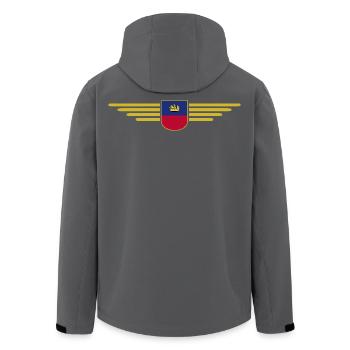 Liechtenstein T-Shirt Design für Fans - Recycelte Männer Softshell-Jacke von Stanley/Stella - Schwarz - Hinten - AI Model Male 185 light (185cm)