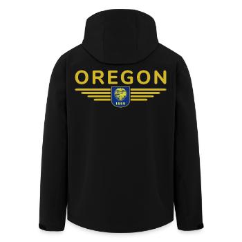 Oregon Fan T-Shirt – Must-Have für Fans - Recycelte Männer Softshell-Jacke von Stanley/Stella - Schwarz - Hinten - AI Model Male 185 light (185cm)
