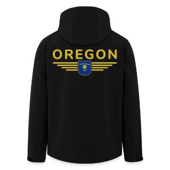 Oregon Fan T-Shirt – Must-Have für Fans - Recycelte Männer Softshell-Jacke von Stanley/Stella - Schwarz - Hinten - AI Model Male 185 light (185cm)