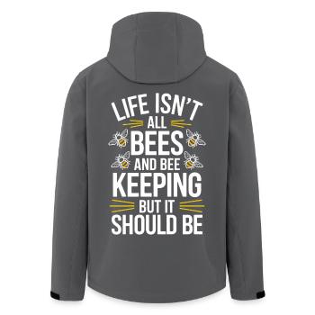 Beekeeper Saying Beekeeping Bee Funny Beekeeper Gift - Men’s Recycled Softshell Jacket by Stanley/Stella - black - Back - AI Model Male 185 light (185cm)