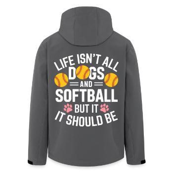 Softball Spruch Hunde Lustiges Softball Geschenk - Recycelte Männer Softshell-Jacke von Stanley/Stella - Schwarz - Hinten - AI Model Male 185 light (185cm)