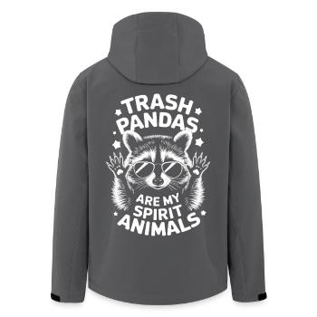 Raccoon Saying Trash Funny Raccoon Gift - Men’s Recycled Softshell Jacket by Stanley/Stella - black - Back - AI Model Male 185 light (185cm)