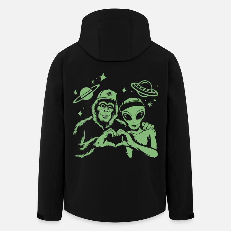 Bigfoot & Alien – Space Love - Recycelte Männer Softshell-Jacke von Stanley/Stella - Schwarz