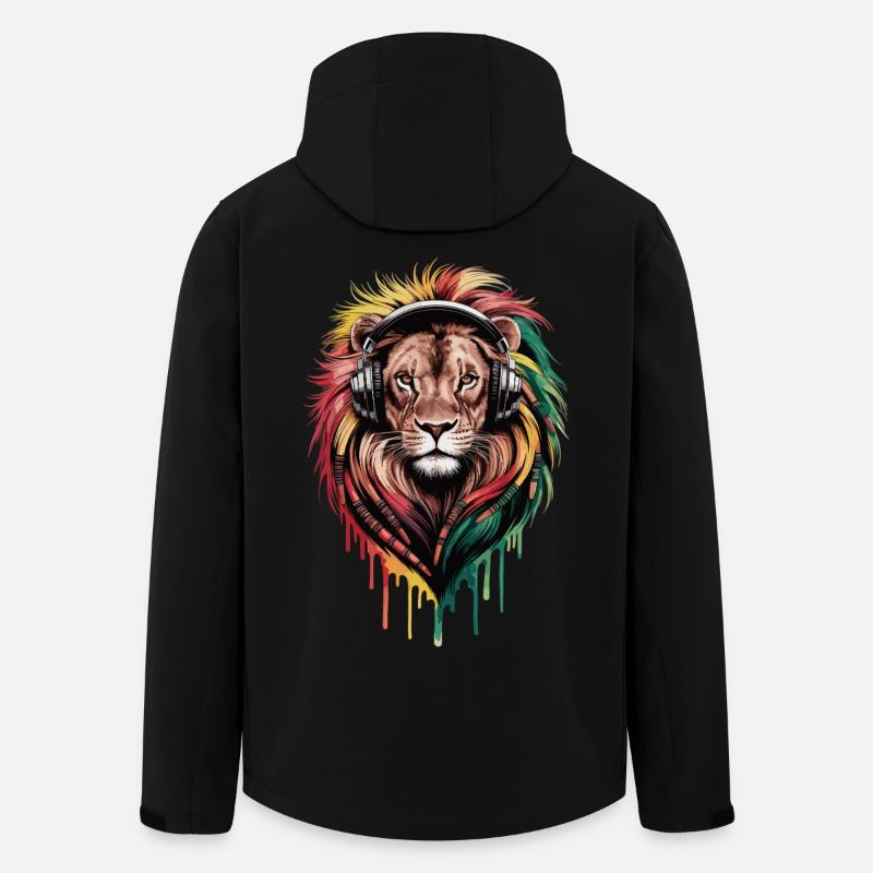 Rasta Löwe Musik Shirt - Recycelte Männer Softshell-Jacke von Stanley/Stella - Schwarz