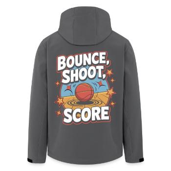 Dribbling, shooting, scoring – basketball fun - Men’s Recycled Softshell Jacket by Stanley/Stella - black - Back - AI Model Male 185 light (185cm)