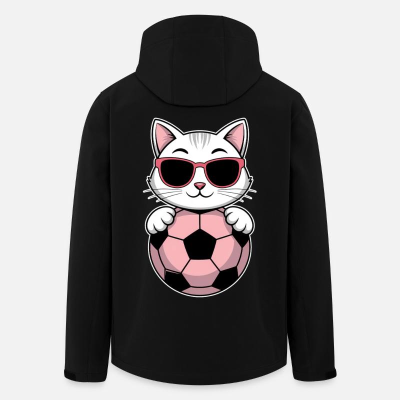 Fußball Mädchen Katze Lustig Fussballerin Geschenk - Recycelte Männer Softshell-Jacke von Stanley/Stella - Schwarz