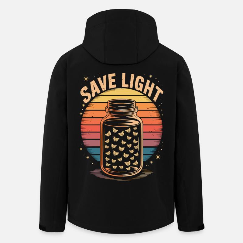 Save Light – Retro Fireflies - Men’s Recycled Softshell Jacket by Stanley/Stella - black