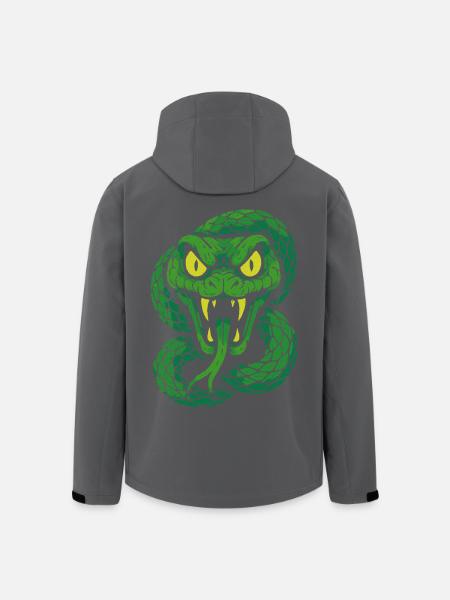 Sint giftig slange i neonstil - Softshelljakke herre i resirkulert polyester Stanley/Stella - svart