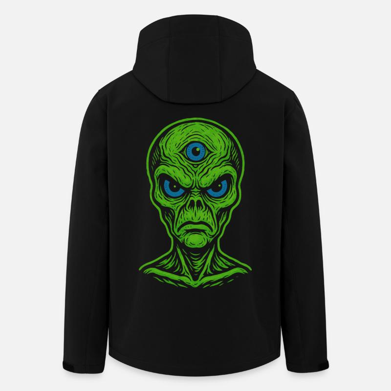 Three-eyed alien in neon look - Men’s Recycled Softshell Jacket by Stanley/Stella - black