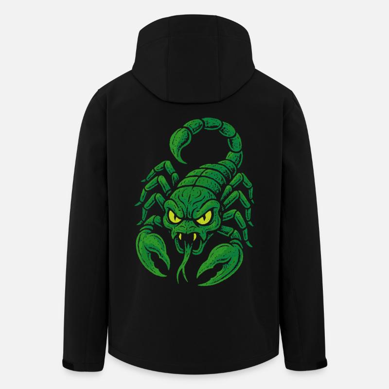 Giftgrüner Skorpion im Comicstil - Recycelte Männer Softshell-Jacke von Stanley/Stella - Schwarz
