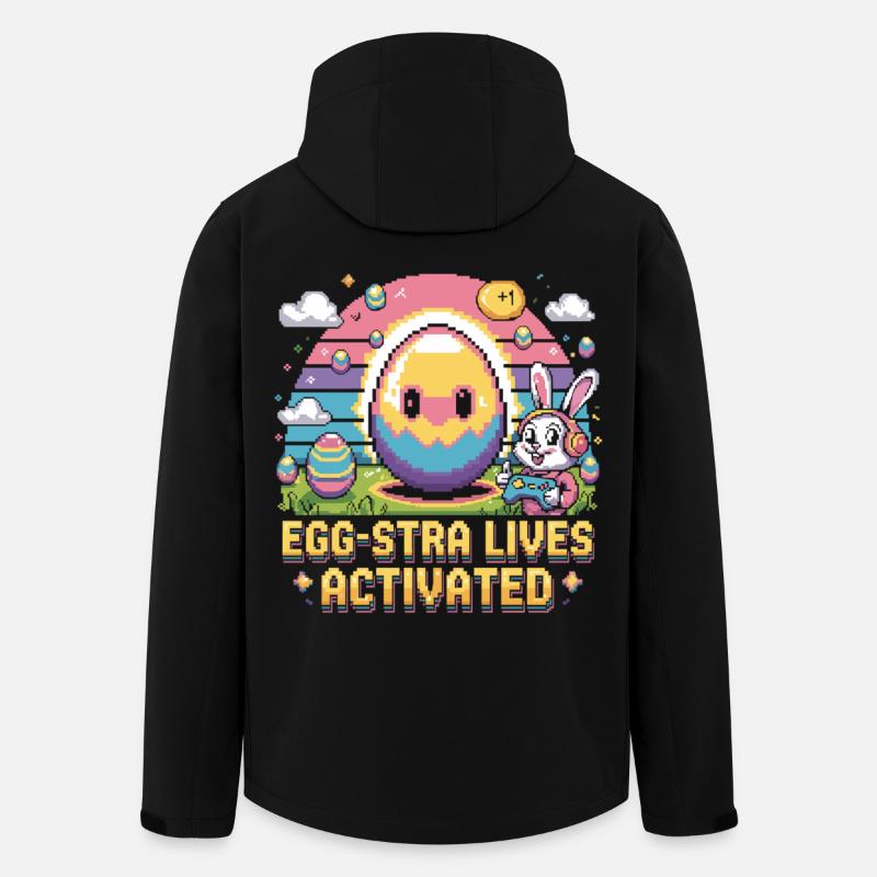 Ostern Gamer Hase Pixel Style - Recycelte Männer Softshell-Jacke von Stanley/Stella - Schwarz