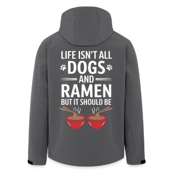 Ramen Hunde Anime Lustiges Kawaii Ramen Geschenk - Recycelte Männer Softshell-Jacke von Stanley/Stella - Schwarz - Hinten - AI Model Male 185 light (185cm)