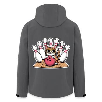 Bowling Spruch Katzen Lustiges Bowling Geschenk - Recycelte Männer Softshell-Jacke von Stanley/Stella - Schwarz - Hinten - AI Model Male 185 light (185cm)