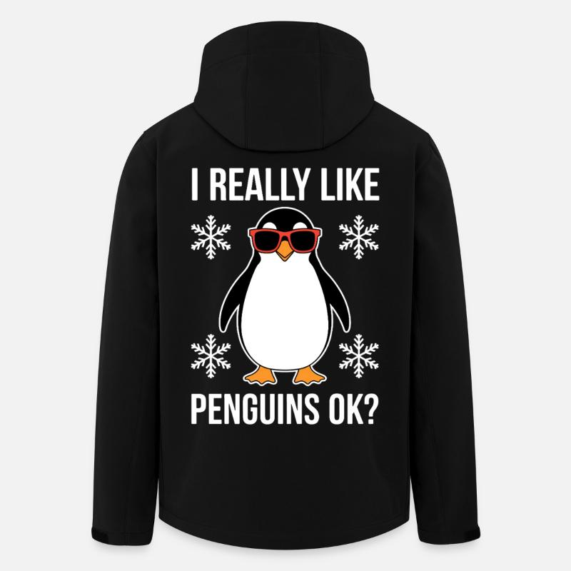 Pingouin disant drôle Pingouins Cadeau - Veste softshell homme en polyester recyclé Stanley/Stella - noir