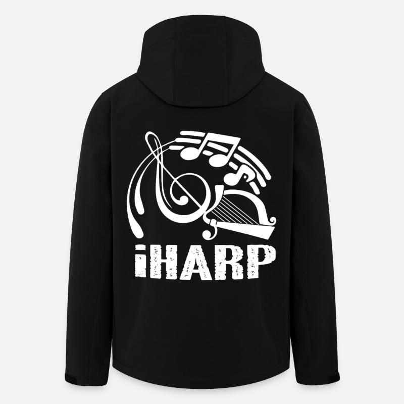 Harp Funny Harp - Men’s Recycled Softshell Jacket by Stanley/Stella - black