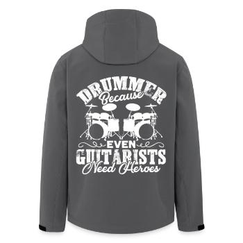 Drummer Guitarists Need Drum - Men’s Recycled Softshell Jacket by Stanley/Stella - black - Back - AI Model Male 185 light (185cm)