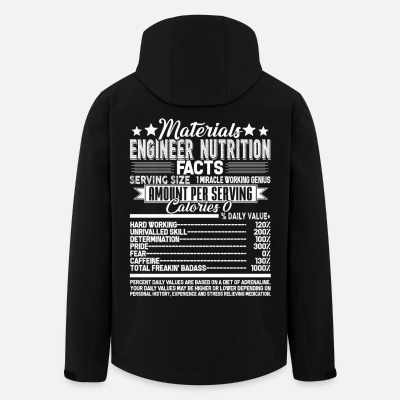 Materials Engineer Nutrition Facts - Men’s Recycled Softshell Jacket by Stanley/Stella - black