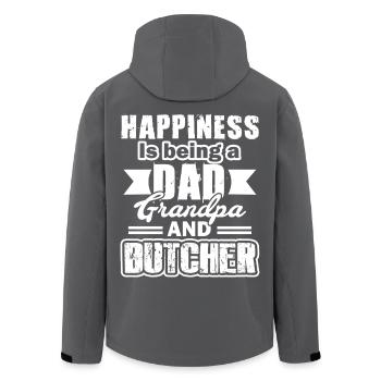Butcher Dad Grandpa And Butcher - Men’s Recycled Softshell Jacket by Stanley/Stella - black - Back - AI Model Male 185 light (185cm)