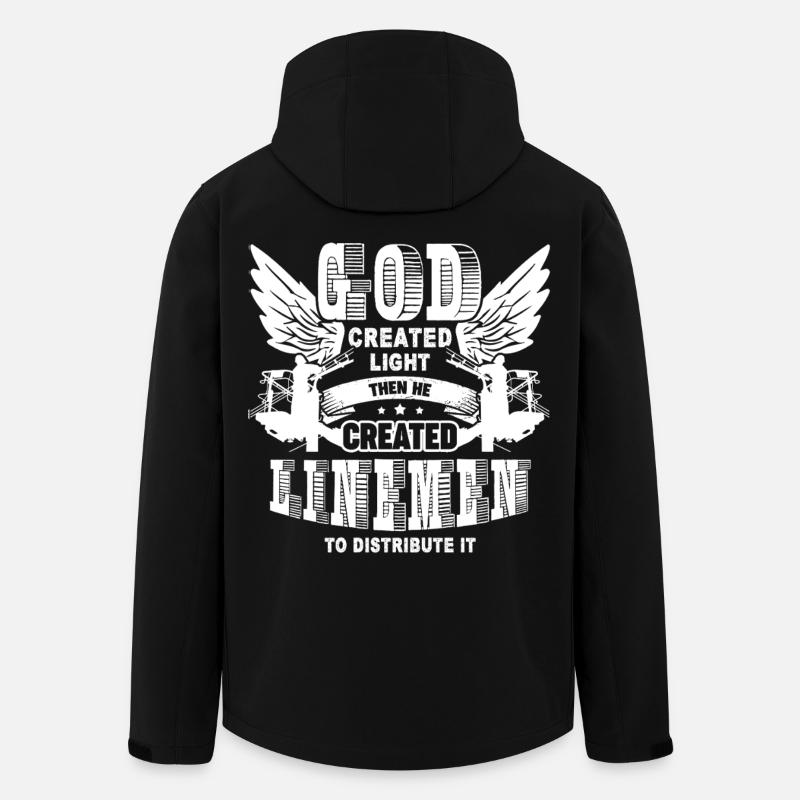 Lineman God Created Lineman - Men’s Recycled Softshell Jacket by Stanley/Stella - black