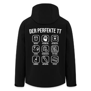 Der perfekte Turniertrottel Reiten Sport Reiter - Recycelte Männer Softshell-Jacke von Stanley/Stella - Schwarz - Hinten - AI Model Male 185 light (185cm)