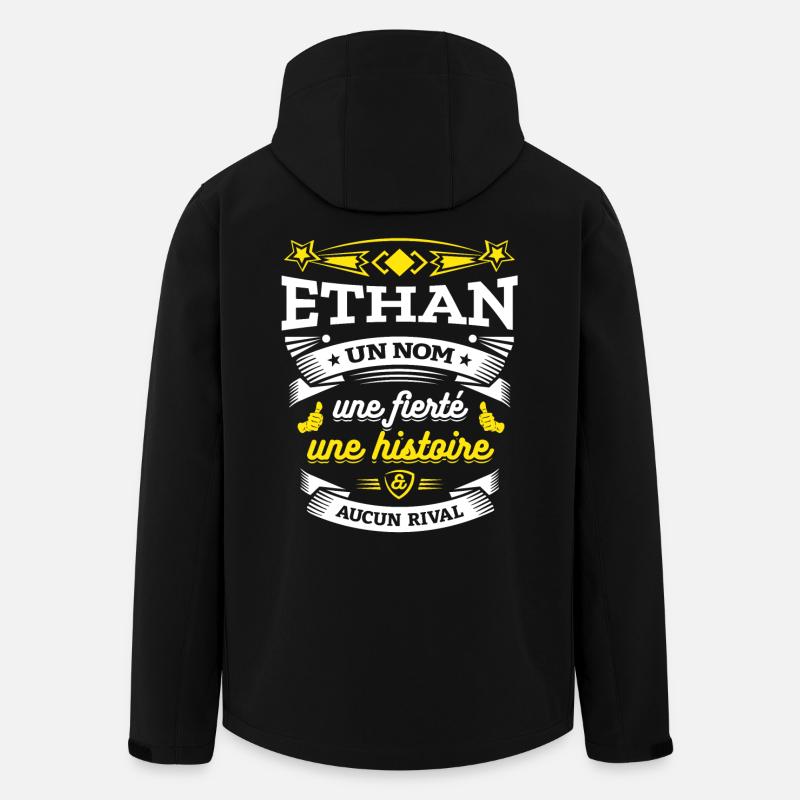 ETHAN UN NOM UNE FIERTÉ AUCUN RIVAL - Veste softshell homme en polyester recyclé Stanley/Stella - noir