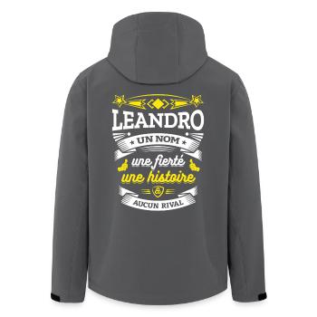 LEANDRO UN NOM UNE FIERTÉ AUCUN RIVAL - Veste softshell homme en polyester recyclé Stanley/Stella - noir - Dos - AI Model Male 185 light (185cm)