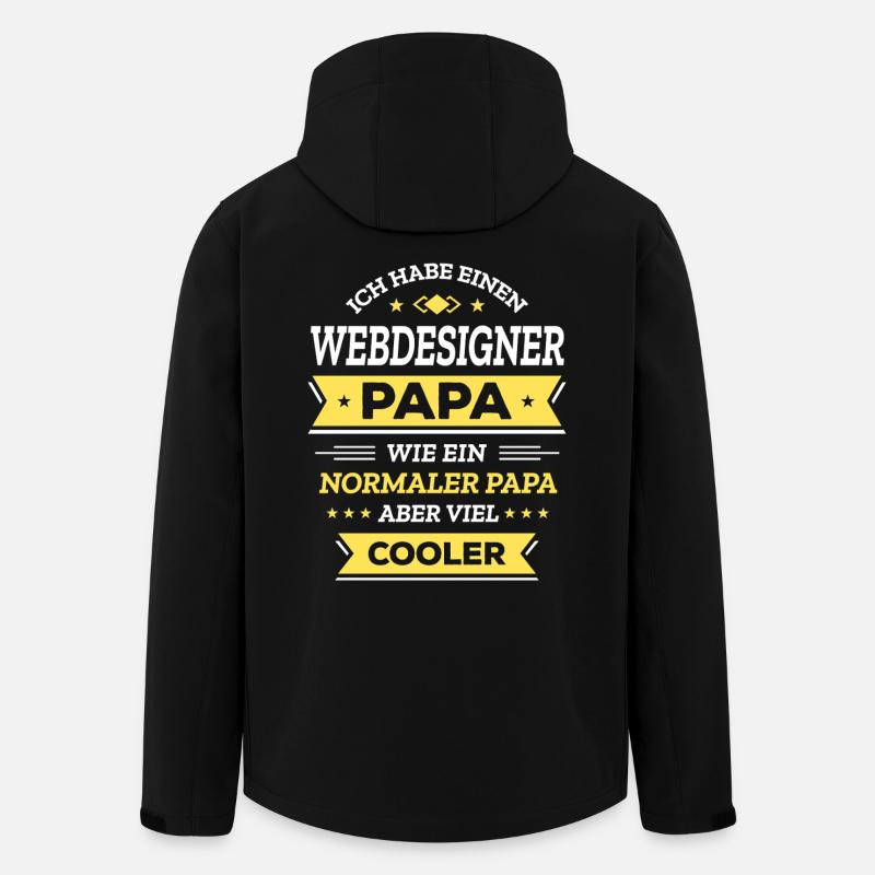 WEBDESIGNER PAPA: COOL, DIGITAL, INNOVATIV - Recycelte Männer Softshell-Jacke von Stanley/Stella - Schwarz