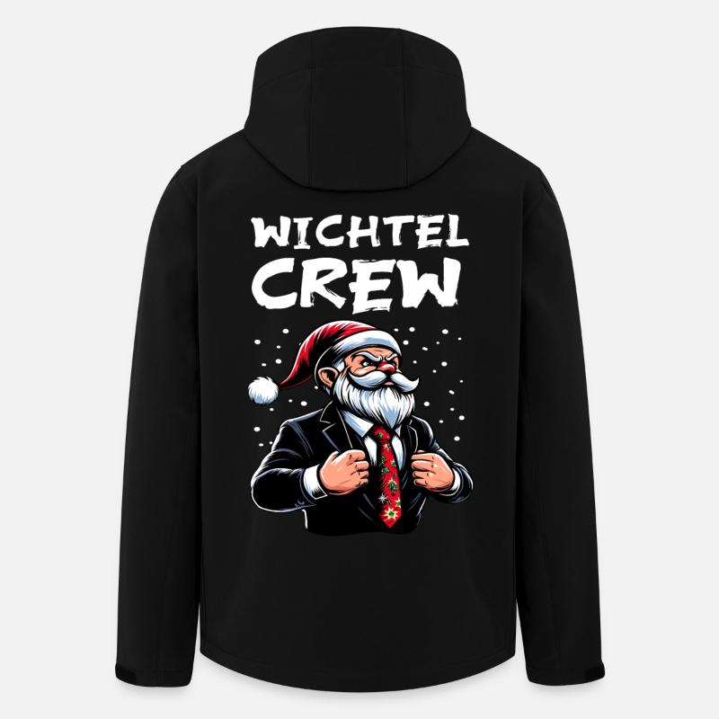 Gnome Crew Noël Gnome - Veste softshell homme en polyester recyclé Stanley/Stella - noir