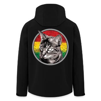 Reggae Cat - Men’s Recycled Softshell Jacket by Stanley/Stella - black - Back - AI Model Male 185 light (185cm)