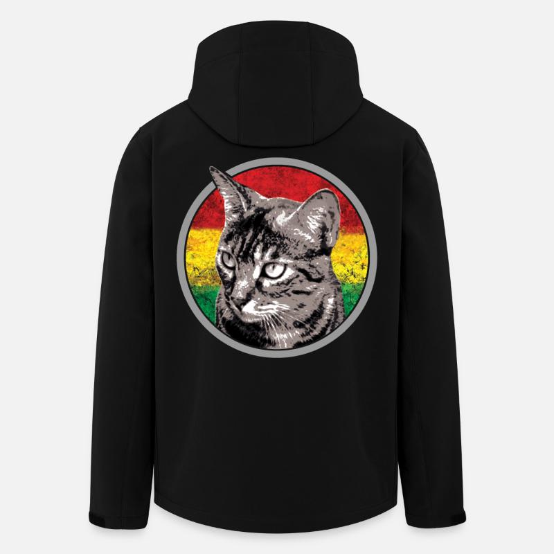 Chat reggae - Veste softshell homme en polyester recyclé Stanley/Stella - noir