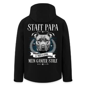 Staffordshire Terrier-Herrchen Hundepapa - Recycelte Männer Softshell-Jacke von Stanley/Stella - Schwarz - Hinten - AI Model Male 185 light (185cm)