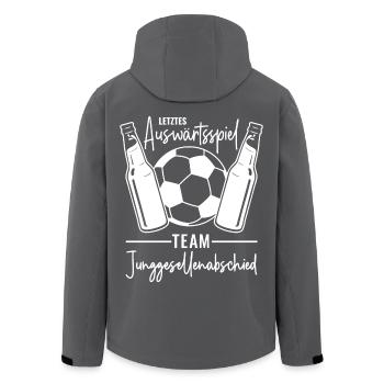 Fußball Jga Team Letztes Auswärtsspiel JGA 2026 - Recycelte Männer Softshell-Jacke von Stanley/Stella - Schwarz - Hinten - AI Model Male 185 light (185cm)