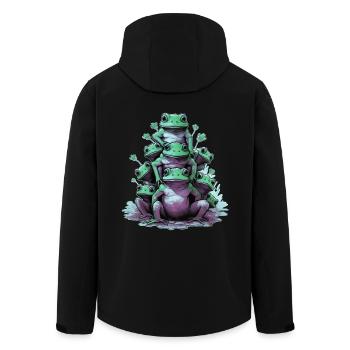 Lustige Frösche - Recycelte Männer Softshell-Jacke von Stanley/Stella - Schwarz - Hinten - AI Model Male 185 light (185cm)
