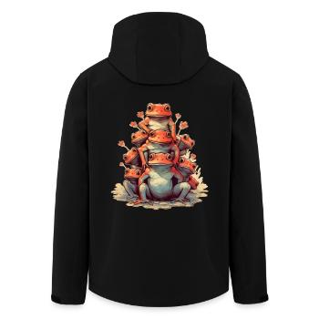 Frösche - Recycelte Männer Softshell-Jacke von Stanley/Stella - Schwarz - Hinten - AI Model Male 185 light (185cm)